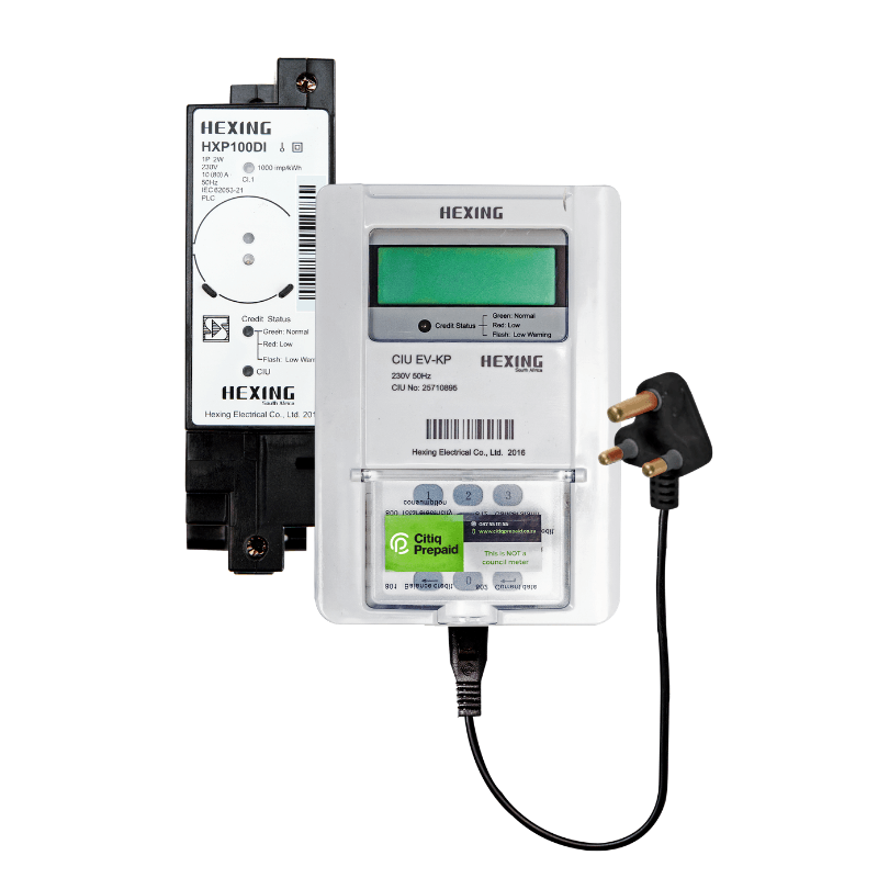 Hexing Single Phase Din Rail PLC HXP100DI Electricity Meter Citiq Prepaid